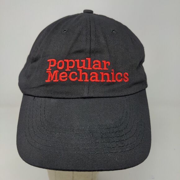 Popular Mechanics Men's Strapback Hat Black Embroidered Logo - Picture 3 of 9